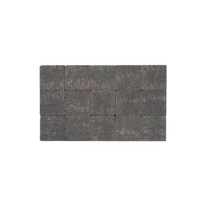 Pavé Cobo Garden - béton - 'in-line' tambouriné - noir - 15x15x6cm