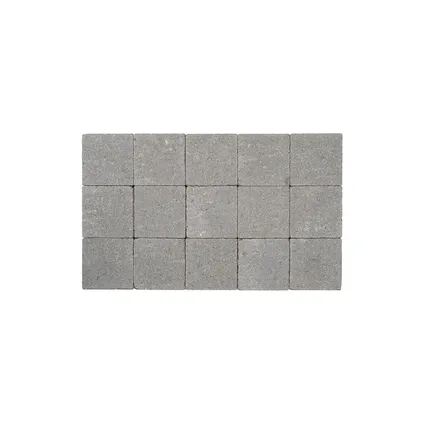 Pavé Cobo Garden - béton - 'in-line' tambouriné - gris souris - 15x15x6cm