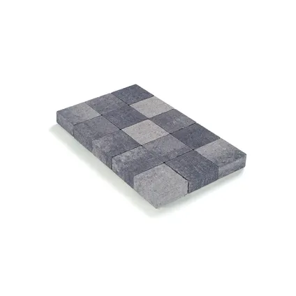 Cobo Garden kassei - beton - 'in-line' getrommeld - grijs/zwart - 15x15x6cm 2