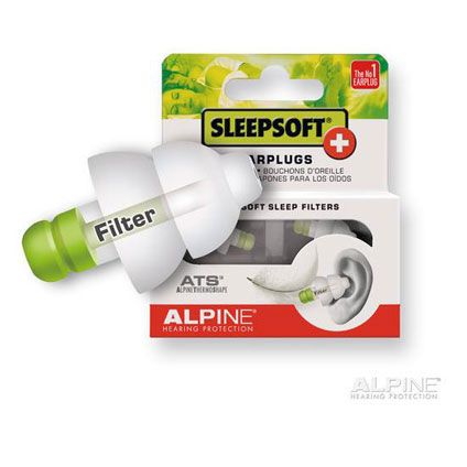 Alpine SleepSoftplus oorplugs groen - cassette zwart 11121910