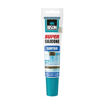 Bison Mastic Silicone Super Sanitaire Transparent tube à pendre 150 ml