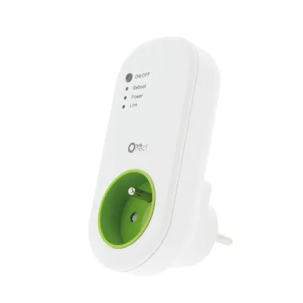 Prise électrique Qnect avec socle WiFi 3680W blanc