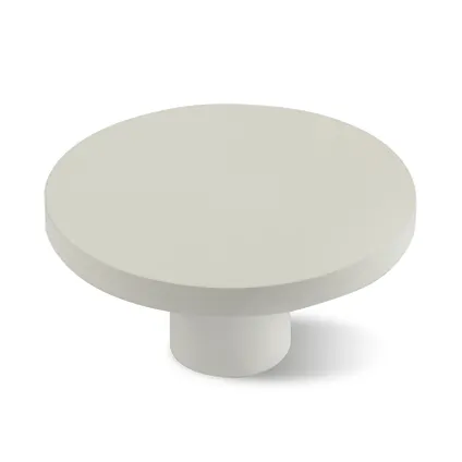 Decomode knop plat rond groot wit 60mm  2