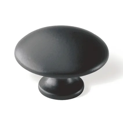 Decomode knop Round mat zwart 35mm 2st.  2