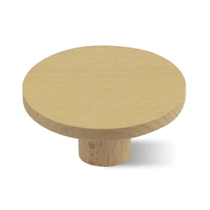 Decomode knop Plat rond large blank hout 60mm
