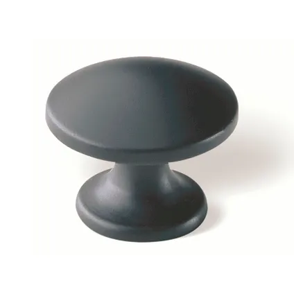 Decomode knop Round mat zwart 25mm 2st.