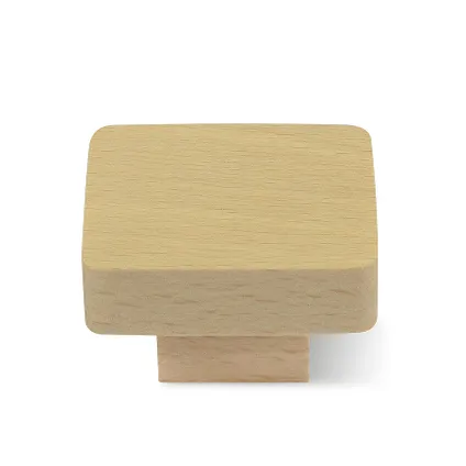 Decomode knop klein vierkant hout blank 35x35 2st. 2