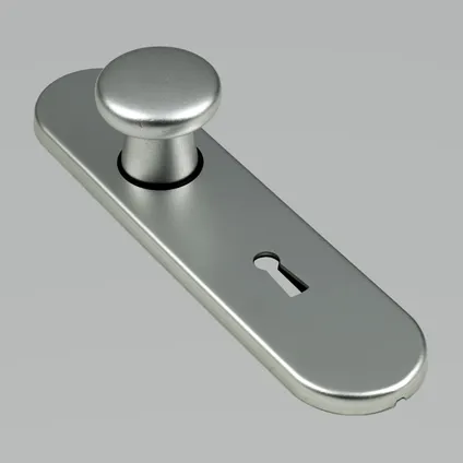 Ami knop op klikschild sleutelgat 177/1 56mm ovaal aluminium