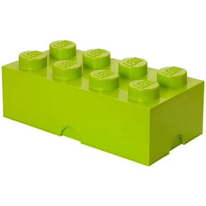 Opbergbox LEGO steen 8 lime groen