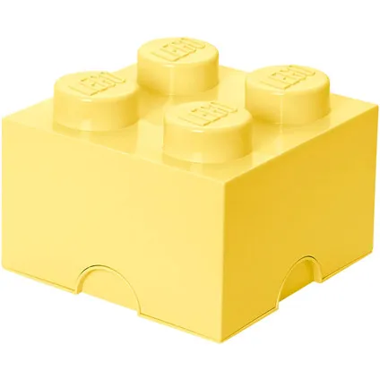 Opbergbox LEGO steen 4 geel cool