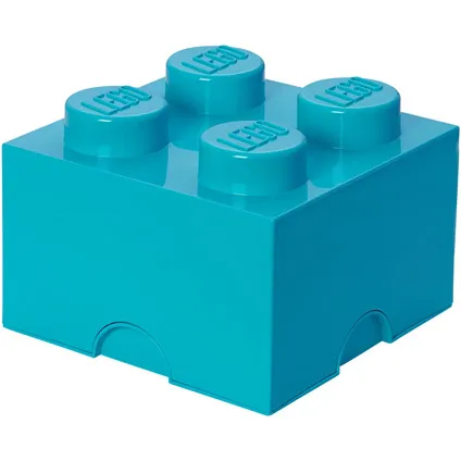 Opbergbox LEGO steen 4 blauw azur