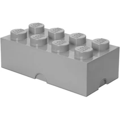 Opbergbox LEGO steen 8 grijs stone