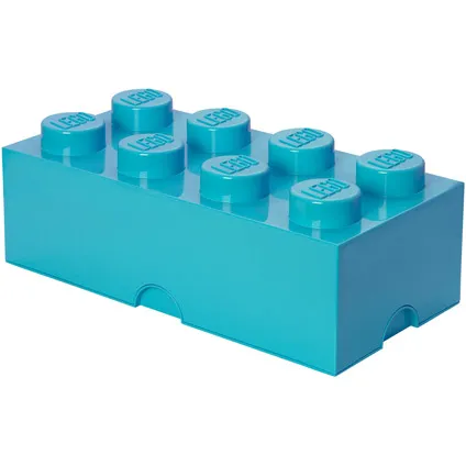 Opbergbox LEGO steen 8 blauw azur
