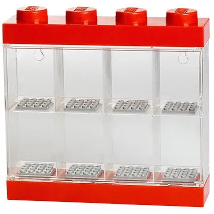 Opbergbox LEGO minifiguren rood 8-delig