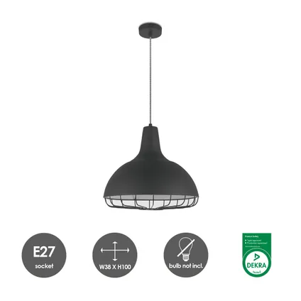 Home Sweet Home hanglamp Job zwart ⌀38cm E27 3