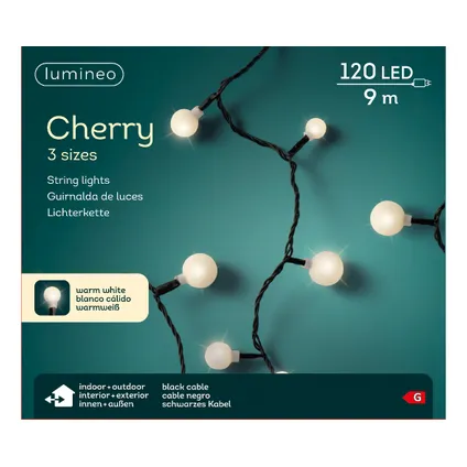 Guirlande lumineuse Cherry 120 LED blanc chaud 9m 5