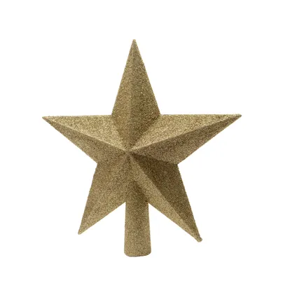 Cimier étoile Decoris plastique or pailleté 19cm