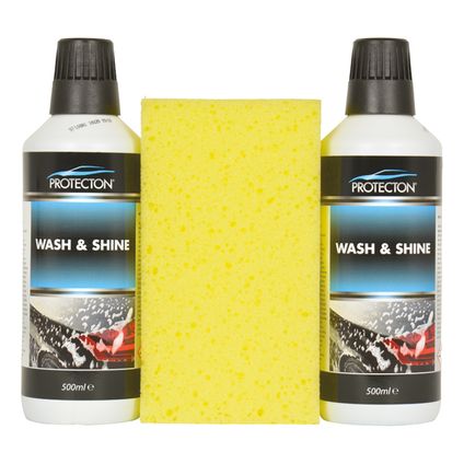 Protecton autoshampoo Wash & Shine Set 2 x 500ml met spons