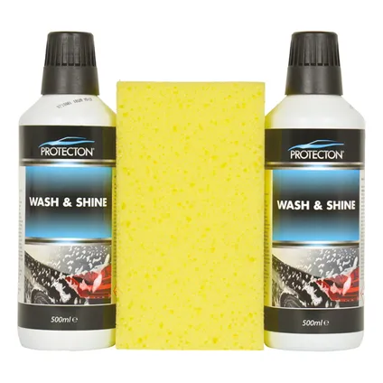 Shampooing voiture Protecton Wash & Shine Set 2 x 500ml avec éponge
