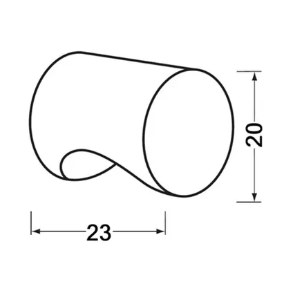 Hermeta bouton de meuble 20x23 mm m4 - mat naturel 2