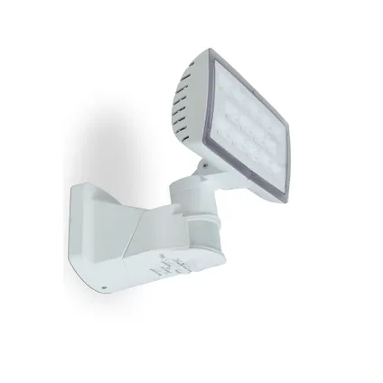 Projecteur Lutec Peri LED extérieur + détecteur de mouvements blanc 16W