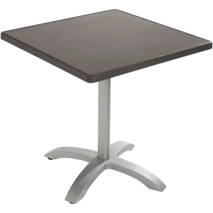 Table bistro Grosfillex 'Ecofix' résine / aluminium anthracite 70 x 70 cm
