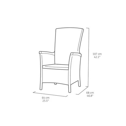 Allibert Vermont Chaise de Jardin - 64x68x107cm - Graphite 3
