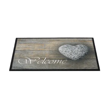 Deurmat mondial welcome stone heart 50x75cm