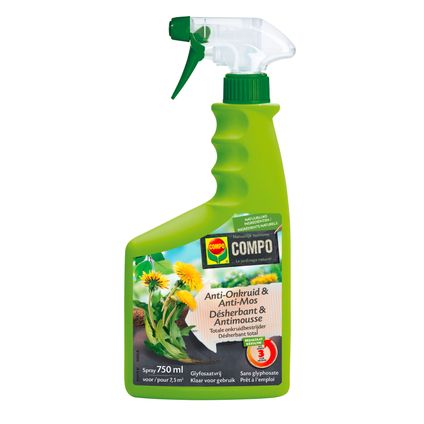 Compo onkruid en mos bestrijder totaal spray 750 ml