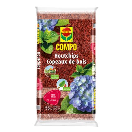Compo houtchips rood 55L