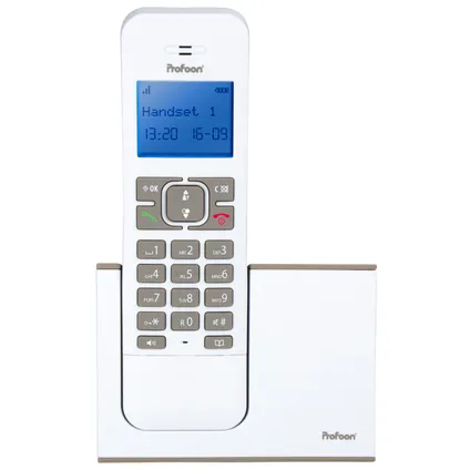 Profoon huistelefoon PDX-8400WT/TE DECT single wit/taupe