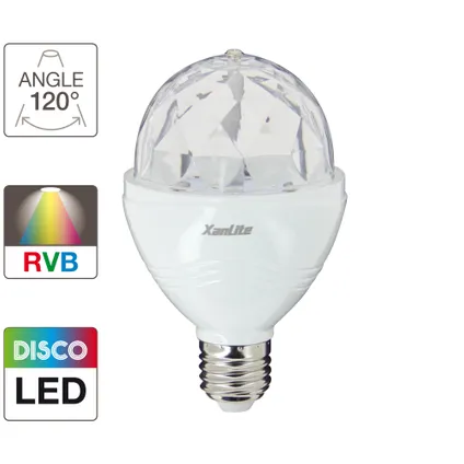 Lampe LED Xanlite Disco 180° RGB E27 3.2W 4