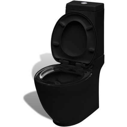 Rechthoekig keramisch toilet zwart