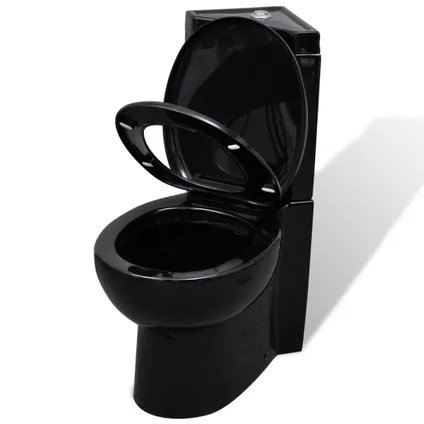 VidaXL duoblok toilet zwart voor in de hoek zwart 3