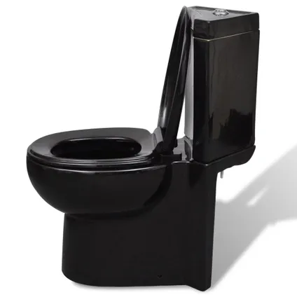 VidaXL duoblok toilet zwart voor in de hoek zwart 4