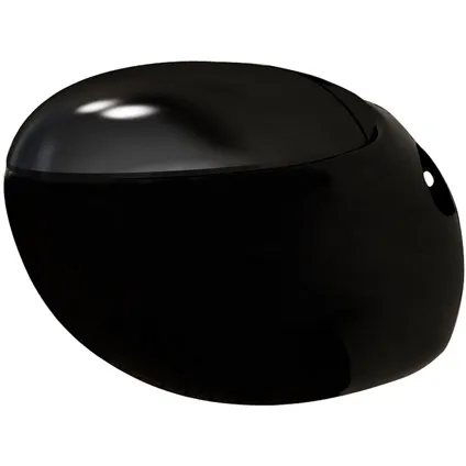 Wandtoilet met ei-design exclusief inbouwreservoir zwart 3