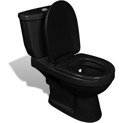 Toilet met stortbak zwart