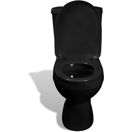 filter Lang Trouw Toilet met stortbak zwart