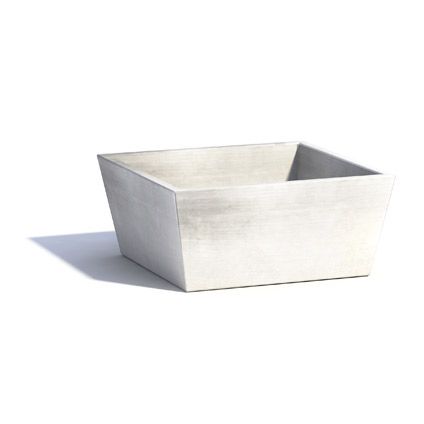 Ecopot's pot 'Square Bowl' whitestone 31 cm