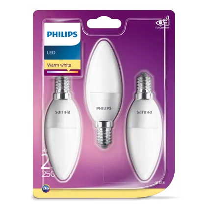 Philips LED-lamp kaars 4W E14 - 3 stuks 2