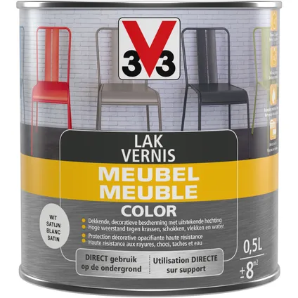 V33 Lak Meubel Color wit satijn 500ml 3