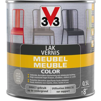 V33 meubellak Color grijs satijn 500ml 3