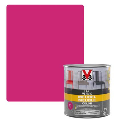 V33 Color meubelvernis zijdeglans roze 500ml