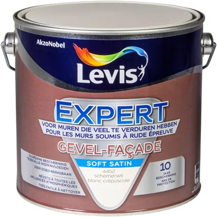 Levis gevelverf 'Expert' schemerwit satijn 2,5 L