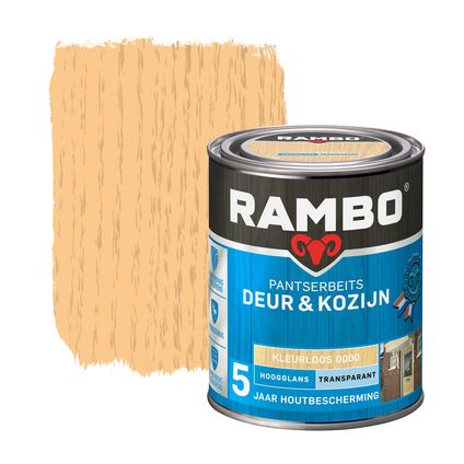 Rambo pantserbeits deur en kozijn transparant hoogglans 0000 kleurloos 0,75L