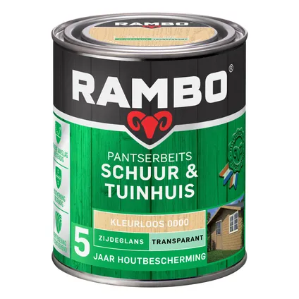 Rambo Pantserbeits Schuur & Tuinhuis Transparant Zijdeglans 0000 Kleurloos 0,75 Ltr 3