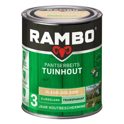 Rambo Pantserbeits Tuinhout Transparant Zijdeglans 1200 Kleurloos 0,75 Ltr 3