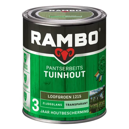 Rambo Pantserbeits Tuinhout Transparant Zijdeglans 1215 Loofgroen 0,75 Ltr 3