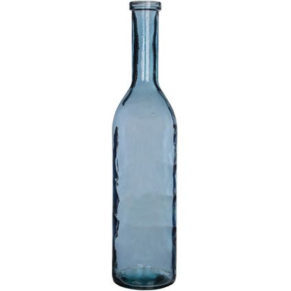 Mica Decorations Vaas fles Rioja - blauw - eco glas - 18 x 75 cm