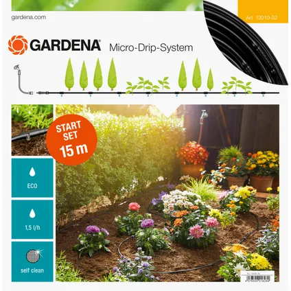 Gardena bewateringsset gewassen/plantenrijen Micro-Drip-system 15m